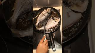 Frying dorade fish asmr soundshort [upl. by Paulita]