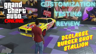 GTA 5 Online  Declasse Burger Shot Stallion Customization Testing amp Review [upl. by Ploss427]