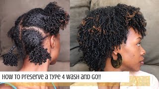 How to Preserve a Type 4 Wash and Go Night Time Routine for Natural Hair [upl. by Pulsifer]