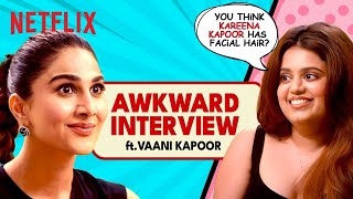 Vaani Kapoors MOST AWKWARD Interview with aishmrj  Khel Khel Mein [upl. by Furr]