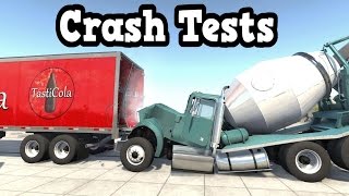 BeamNG Drive  Semi Trailer Underride Bar Crash Tests [upl. by Lybis]