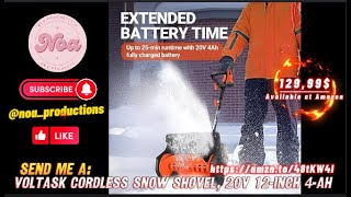 VOLTASK Cordless Snow Shovel 20V 12Inch 4Ah Battery Snow Blower Quick Charger Included [upl. by Valdes]