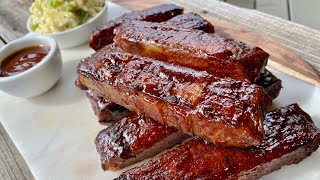 Sticky BBQ Seitan Ribs  Vital Wheat Gluten Seitan  VWG  Vegan Recipe [upl. by Enayr36]