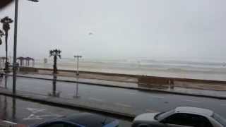 Kitesurf in storm Beaufort 10  in TelAviv [upl. by Ycat]