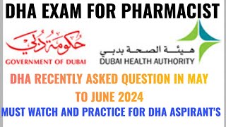 DHA EXAM FOR PHARMACIST ASSISTANT PHARMACIST QUESTION AND ANSWER ASKED IN RECENT DHAPHARMACY JOBS [upl. by Ellenod]