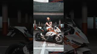 Lady riders 🔥🏍️🥀raceraceloverdukeloveruk07ridertrendingstatusviralshortsktm ladyriders [upl. by Oicam931]