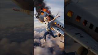 Plane Crashed and kitty jumping to save life cat kittycat aicat ai subscribers shorts song [upl. by Egres326]