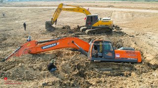 INCREDIBLE 1Day DOOSAN Excavator FAil During Work Stuck Deep Mud amp Technique Skills Help Operator [upl. by Virgilia568]