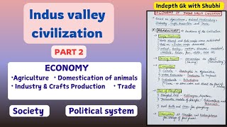 Economy Society and Political system of Indus valley civilization  Indepth  Handwritten notes [upl. by Morty]