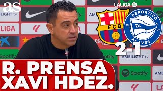 XAVI en RUEDA DE PRENSA LEWANDOWSKI PRESIÓN por CRÍTICAS de la PRENSA  BARCELONA 2  ALAVÉS 1 [upl. by Alleinad]