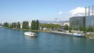 Personen Schiffahrt auf dem Rhein bei Basel Switzerland Passenger shipping on the Rhine [upl. by Brittain]