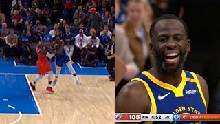 Draymond Green takes a swing at Lu Dort and hits him in the head vs OKC 😳 [upl. by Ahtiekal791]