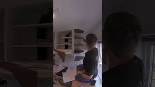 Timelapse Corner Shelf Makeover  White to Dark Wood Transformation in Seconds 🚀 [upl. by Niwroc50]