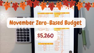 🍁November ZeroBased Budget With Me  Program Director Salary  5260  Simple amp Easy  🍁 [upl. by Gilberta241]