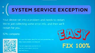 How to fix System Service Exception  Windows blue screen  Your PC ran into a problem [upl. by Virge]