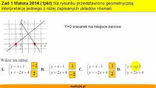 Matura z matematyki 2014 odpowiedzi  zad 1  Układy równań  Matfiz24pl [upl. by Eiramrebma172]