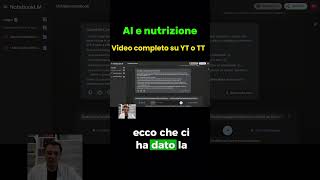 AI per consigli nutrizionali perte science notebooklm [upl. by Elise]