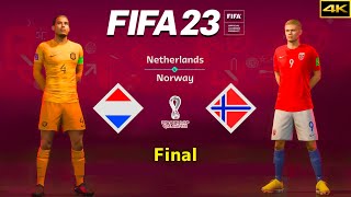 FIFA 23  NETHERLANDS vs NORWAY  FIFA World Cup Final  van Dijk vs Haaland  PS5™ 4K [upl. by Eddi]