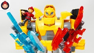 Transformers Rescue Bots Knight Watch Bumblebee MiniCons Wingblaze Freezer Burn Unboxing Toy Video [upl. by Gnek35]