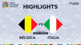 HIGHLIGHTS  Bélgica vs Italia  UEFA Nations League 2024  TUDN [upl. by Madai]