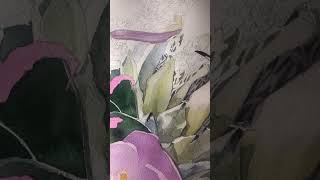 Gėlių magija aquarelle painting paintingprocess flowers watercolor flowersmagic [upl. by Barrow459]