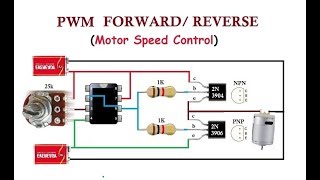 PWM with Forward and Reverse Simple Analogue BiDirectional DC Motor Speed Control [upl. by Gebelein]