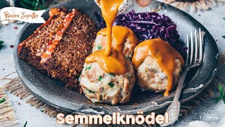 Semmelknödel einfach selber machen  Omas Rezept ohne Ei Vegan [upl. by Ecnerewal]