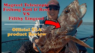 Product Review  Magreel TELESCOPIC fishing Rod Vs Filthy Lingcod [upl. by Iahk]