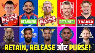 IPL 2024  ALL 10 Teams Final Retention Released Players List and Purse  ANALYSIS [upl. by Waverley]