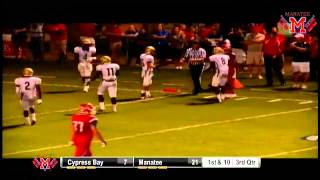 Manatee QB Cord Sandberg 13 Yard TD Pass to WR Marquel Hines [upl. by Adnauq]