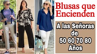 LAS MEJORES BLUSAS 2024 PARA SEÑORAS MÁS DE 50 AÑOS Y MÁS BLUSAS DE MODA MUJERES 60 70 80 AÑOS [upl. by Walton]