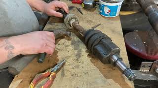 Shortening an axle shaft Cheap homemade ATV bug out buggy [upl. by Oriane]