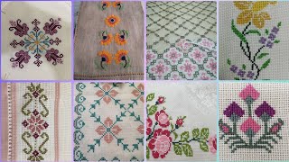 Gorgeous cross stitch patterns countable embroidery charsutikarhailatest dosuti design ideas2024 [upl. by Linsk]