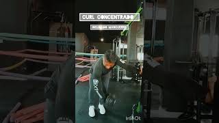 Curl biceps concentrado inclinado con mancuerna gym ejercicio motivation [upl. by Fazeli19]