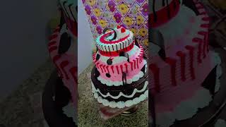 3kg happy birthday cake decorating  3step cake design chocolatestrawberryvanilla viralvideo [upl. by Alleb]