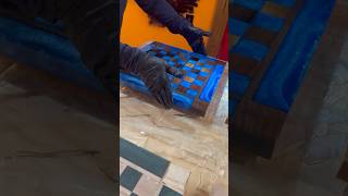 Walnut Chess Board Build chess epoxy diyepoxy epoxyresin resin resinartist chessboard art [upl. by Trakas]