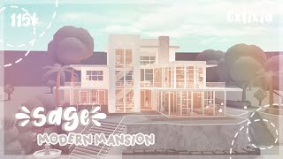 Sage 🌿 Modern Summer Hillside Mansion Exterior  NoLarge Plot  Bloxburg House Build [upl. by Spracklen]