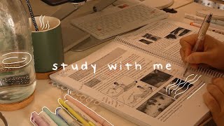 STUDY WITH ME 4hrs with breaks 🌙 5010 pomodoro no music [upl. by Ecinna]