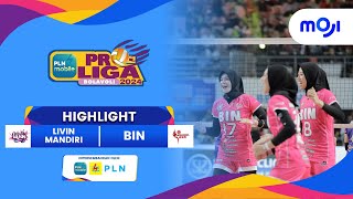 Livin Mandiri VS BIN 03  Highlight PLN Mobile Proliga 2024 [upl. by Akerahs]