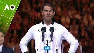 Rafael Nadal congratulates Roger Federer on his win  Australian Open 2017 [upl. by Nahtad]