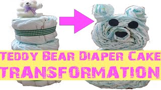 Teddy Bear Diaper Cake Transformation In Under 4 Minutes [upl. by Llerihs644]