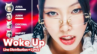 XG  WOKE UP Line Distribution  Lyrics Karaoke PATREON REQUESTED [upl. by Merat]