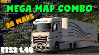 ETS2 148 Mega Map Combo – 26 Maps – Promods Poland Rebuilding Eurafrica Roex EAA etc – Tutorial [upl. by Lainad614]