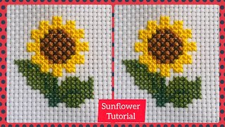 Sunflower  Cross Stitch Designs  easy cross stitch pattern Heavenly Handmade Creations [upl. by Rusel795]