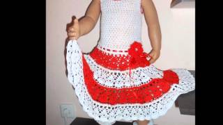 Vestidos tejidos a crochet para niña de 5 años [upl. by Shaffert]