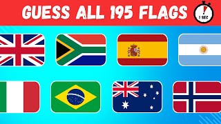 Guess The Flags In 1 Second  All 195 Flags Of The World  ULTIMATE FLAG QUIZ [upl. by Ahsenal]