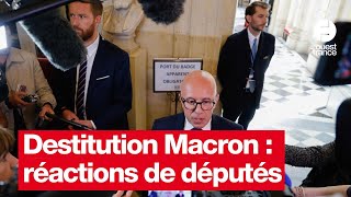 Demande de destitution dEmmanuel Macron  réactions de députés [upl. by Rodoeht]