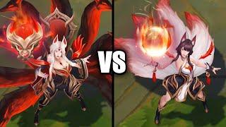 Immortalized Legend Ahri vs Risen Legend Ahri Skins Comparison League of Legends [upl. by Eiddet557]