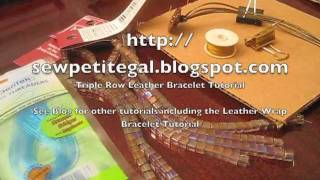 Triple Row Beaded Leather Bracelet DIY Tutorial [upl. by Gratianna494]