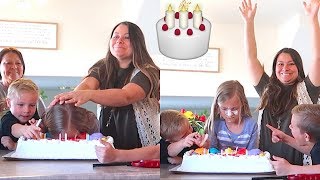 🎂Girls Face SMASHED in GIANT Birthday Cake👧🎉 [upl. by Rodie]